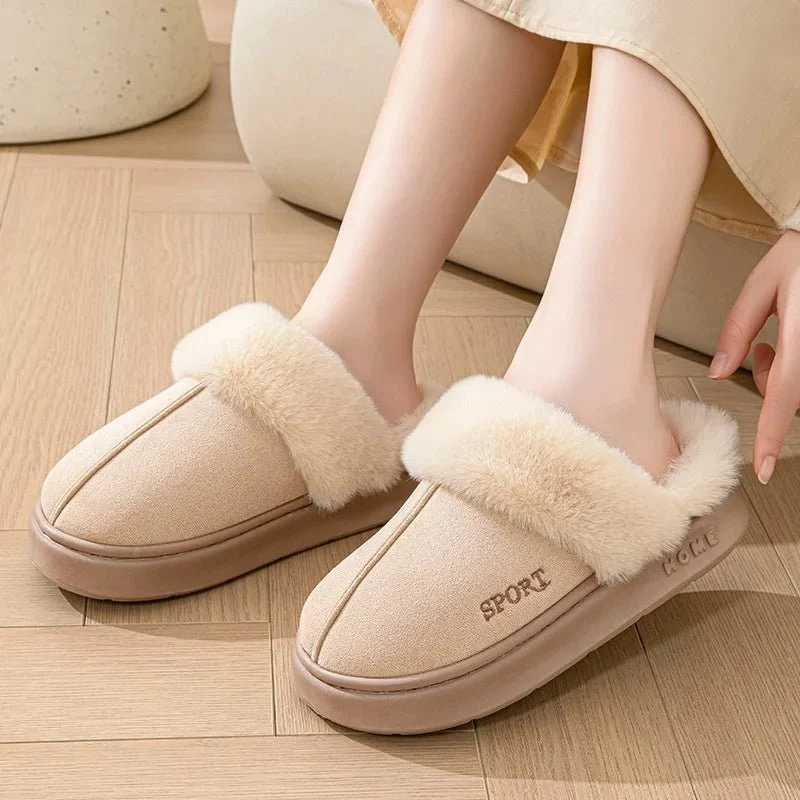 Calde pantofole invernali da donna, morbide e soffici - Eleganti pantofole da casa e calzature con plateau