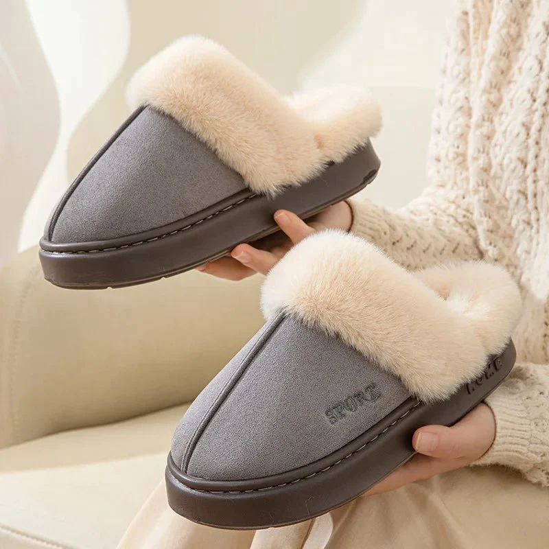 Calde pantofole invernali da donna, morbide e soffici - Eleganti pantofole da casa e calzature con plateau