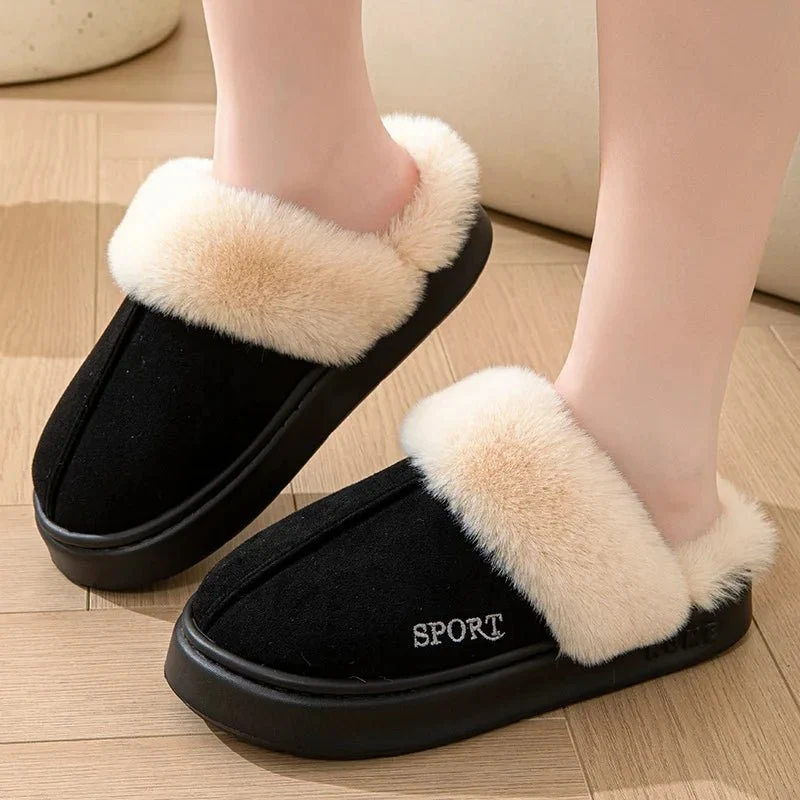 Calde pantofole invernali da donna, morbide e soffici - Eleganti pantofole da casa e calzature con plateau