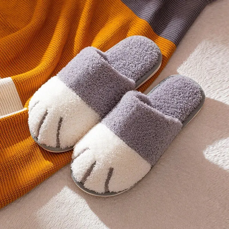 Comode pantofole a forma di zampa di gatto - Calde pantofole invernali in morbido peluche di design per camera da letto e interni