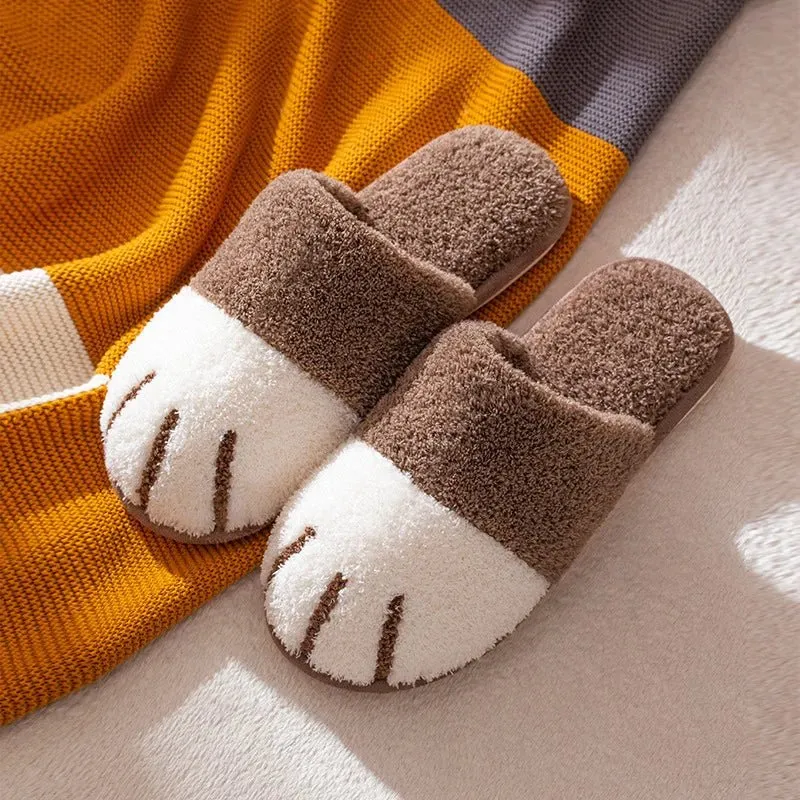Comode pantofole a forma di zampa di gatto - Calde pantofole invernali in morbido peluche di design per camera da letto e interni
