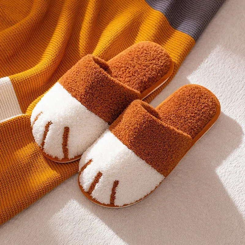Comode pantofole a forma di zampa di gatto - Calde pantofole invernali in morbido peluche di design per camera da letto e interni
