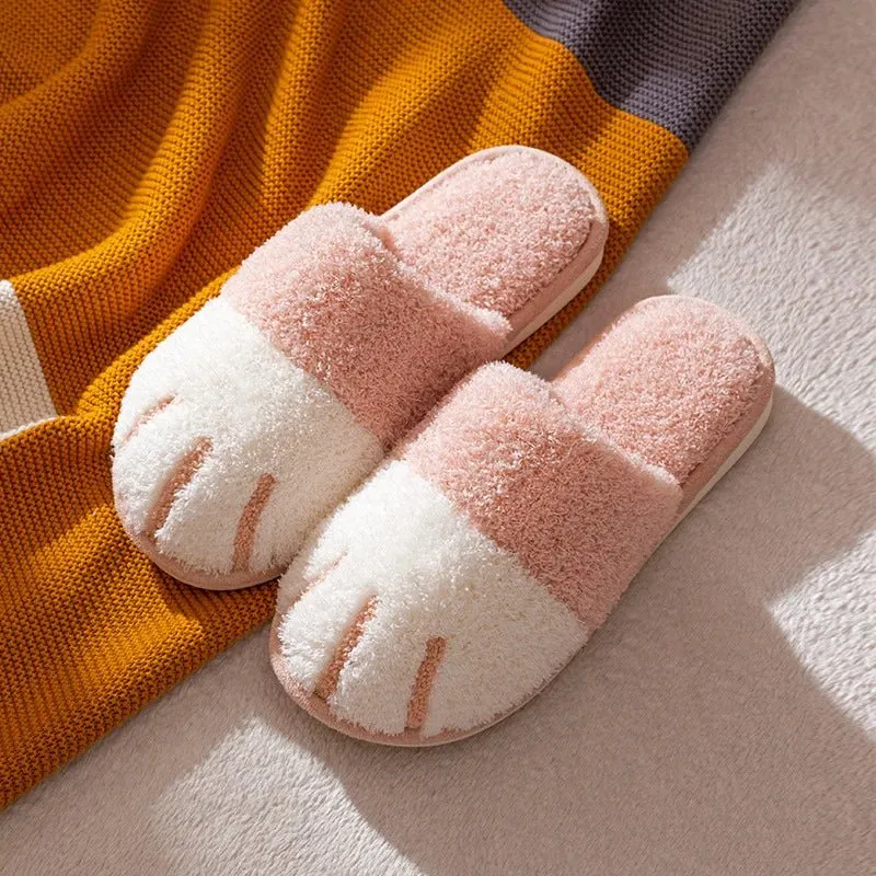 Comode pantofole a forma di zampa di gatto - Calde pantofole invernali in morbido peluche di design per camera da letto e interni