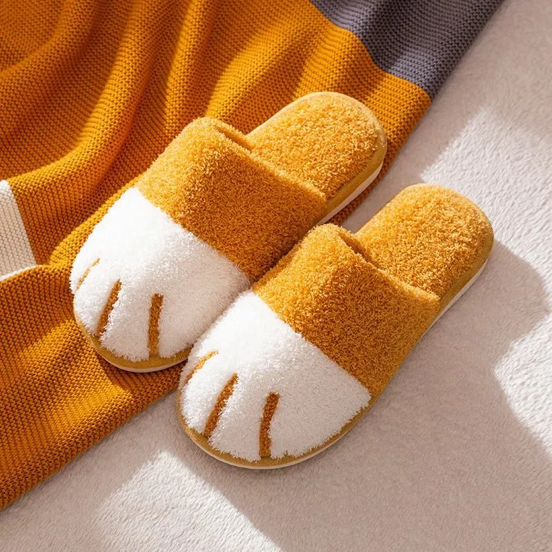 Comode pantofole a forma di zampa di gatto - Calde pantofole invernali in morbido peluche di design per camera da letto e interni