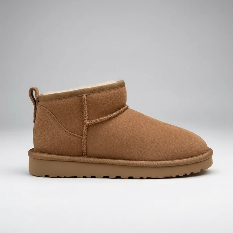 Eleganti stivali da neve invernali con inserti in montone e pelle per un calore casual impareggiabile.