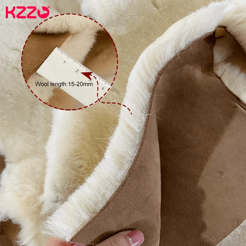 Pantofole KZZO in pelliccia di montone - Comode scarpe invernali da interno per donna