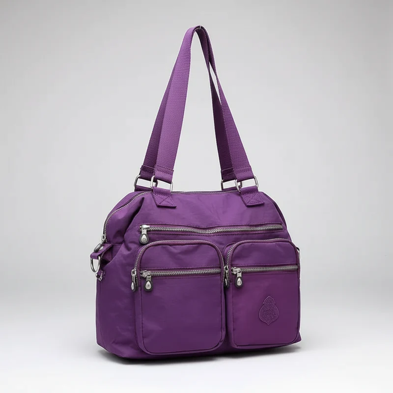 Borsa a tracolla in nylon impermeabile da donna - Borsa a mano grande, borse a tracolla
