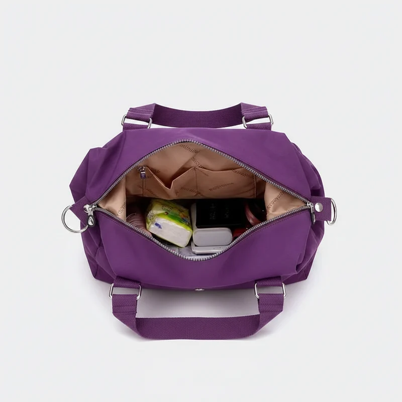 Borsa a tracolla in nylon impermeabile da donna - Borsa a mano grande, borse a tracolla