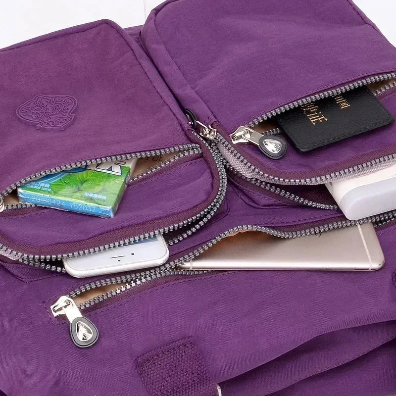 Borsa a tracolla in nylon impermeabile da donna - Borsa a mano grande, borse a tracolla