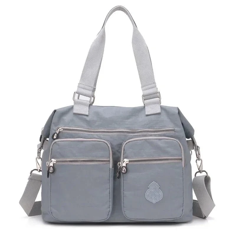 Borsa a tracolla in nylon impermeabile da donna - Borsa a mano grande, borse a tracolla