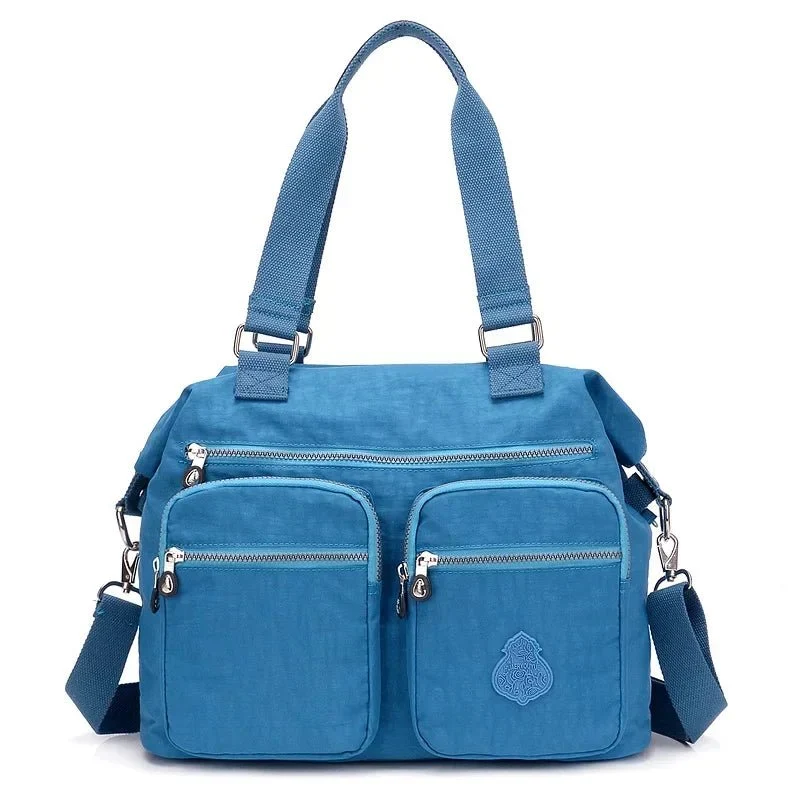 Borsa a tracolla in nylon impermeabile da donna - Borsa a mano grande, borse a tracolla