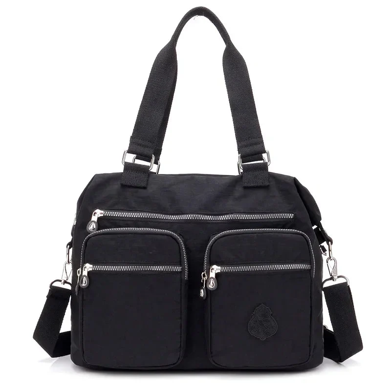 Borsa a tracolla in nylon impermeabile da donna - Borsa a mano grande, borse a tracolla