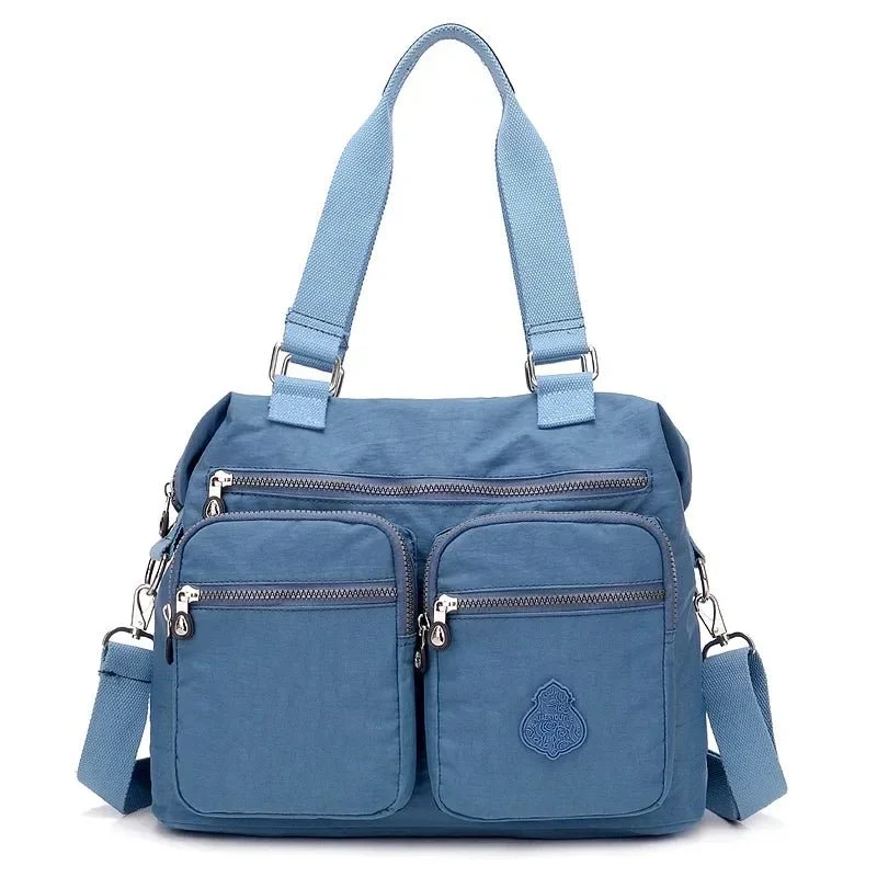 Borsa a tracolla in nylon impermeabile da donna - Borsa a mano grande, borse a tracolla