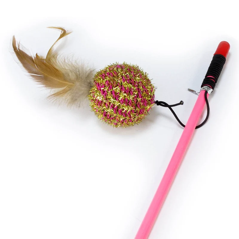 Palo rosa con bola y plumas
