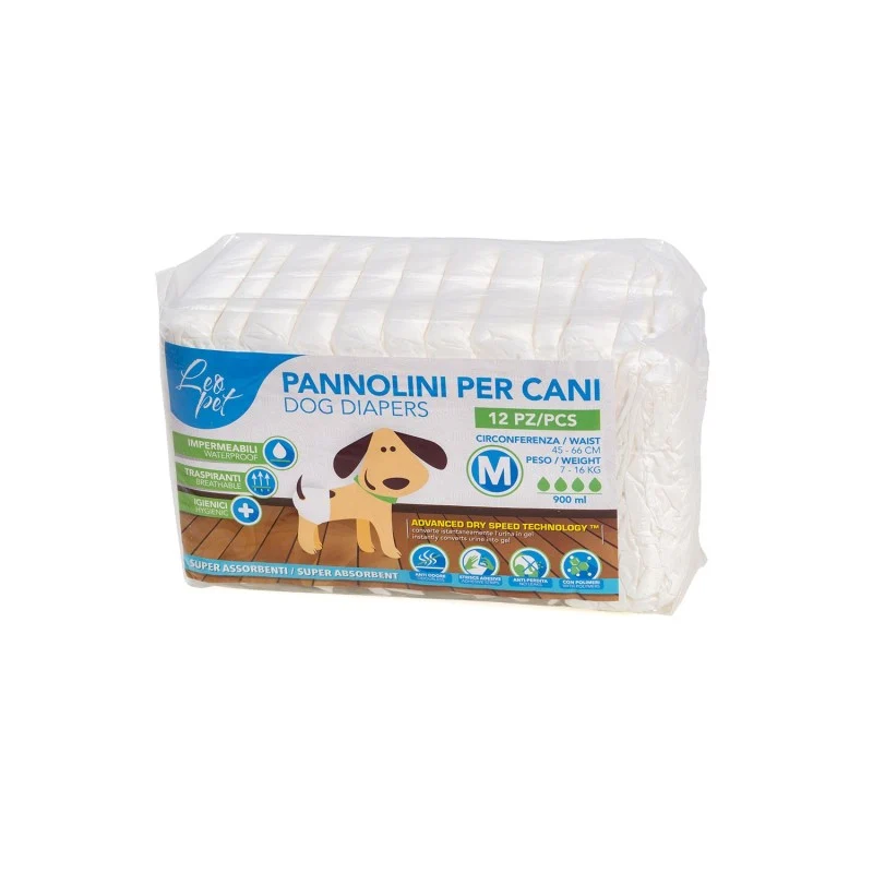 LeoPet Pannolini Igienici Assorbenti Per Cani 12pz femmina- Tutte le Taglie