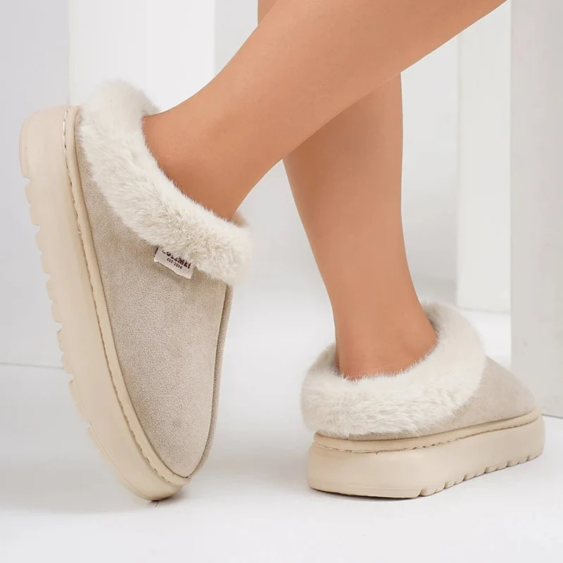 Comode ciabatte invernali da donna - Pantofole da casa in peluche di alta qualità