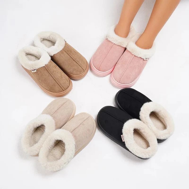 Comode ciabatte invernali da donna - Pantofole da casa in peluche di alta qualità
