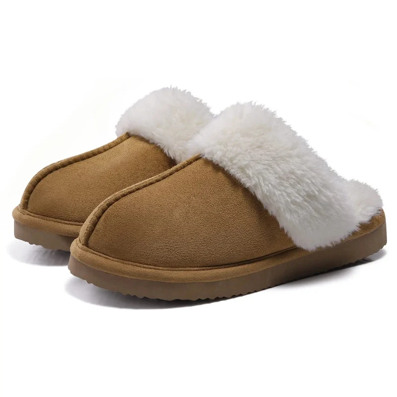 Calde pantofole invernali in pelliccia sintetica da donna - Comode ciabatte e sandali da interno in pelliccia sintetica