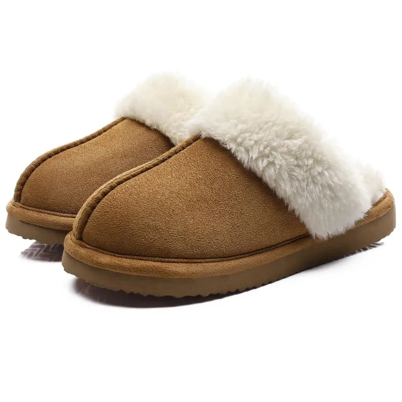 Calde pantofole invernali in pelliccia sintetica da donna - Comode ciabatte e sandali da interno in pelliccia sintetica
