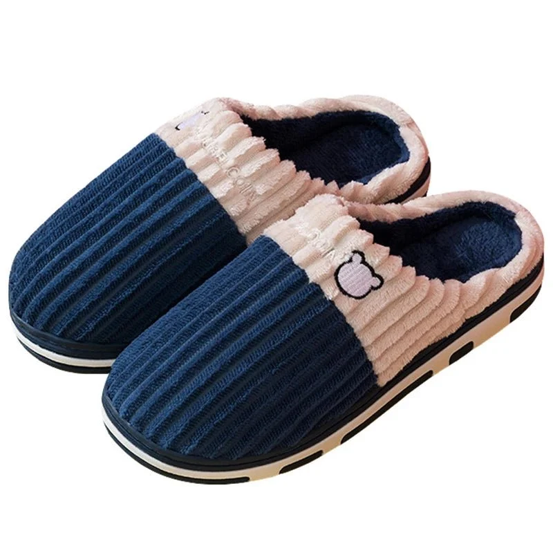 Pantofole in morbido cotone per uomo e donna - Calzature invernali antiscivolo in peluche per coppie