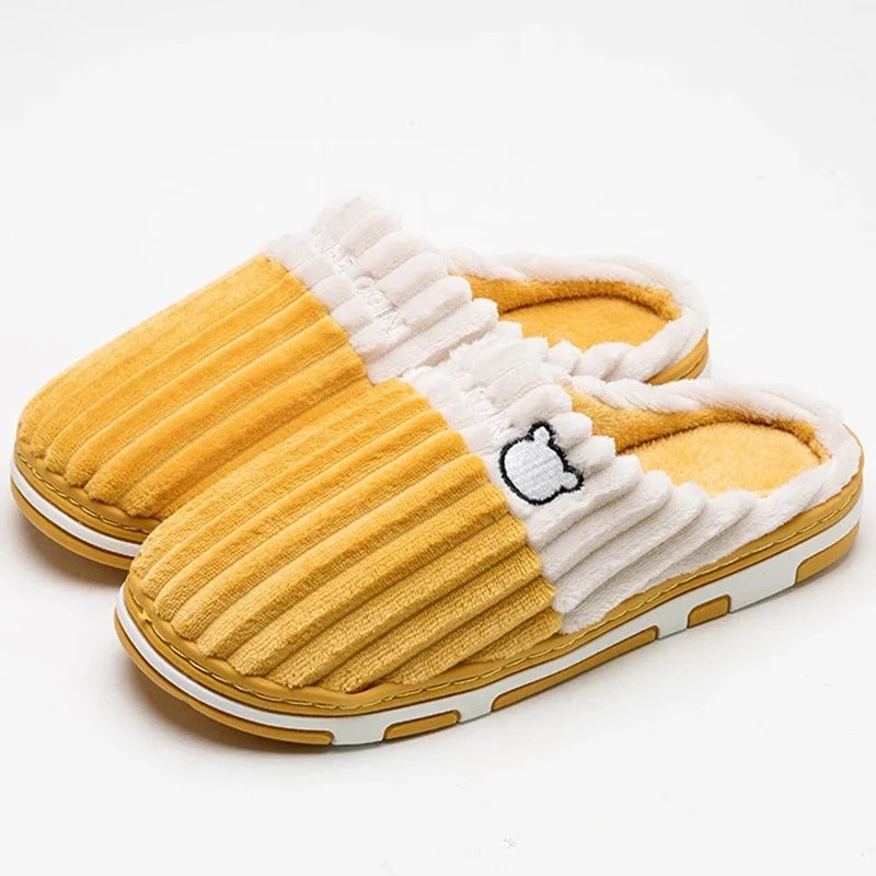 Pantofole in morbido cotone per uomo e donna - Calzature invernali antiscivolo in peluche per coppie