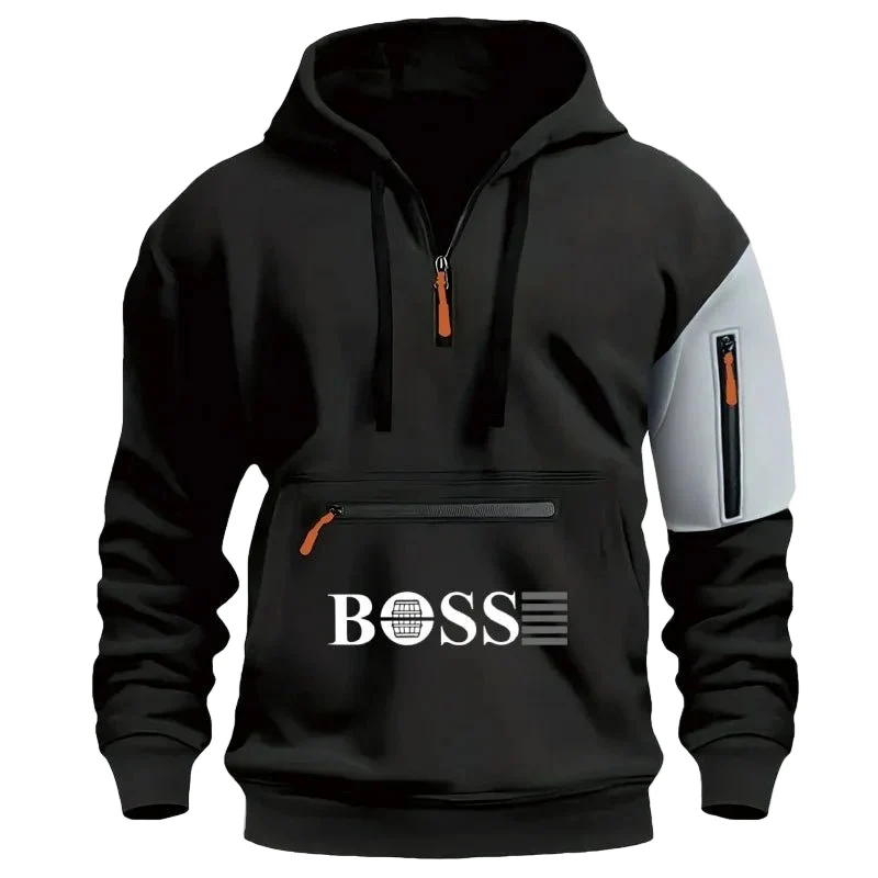 Felpa con cappuccio da uomo per sport invernali con logo personalizzato - Felpa con zip