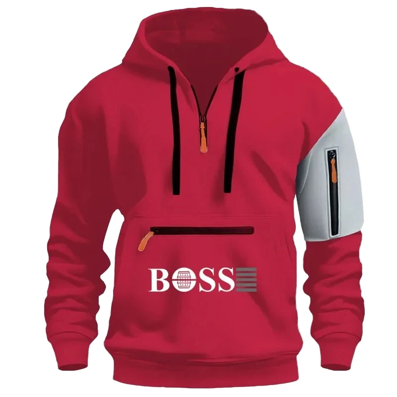 Felpa con cappuccio da uomo per sport invernali con logo personalizzato - Felpa con zip