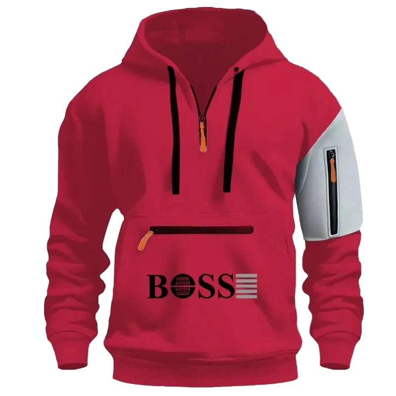 Felpa con cappuccio da uomo per sport invernali con logo personalizzato - Felpa con zip
