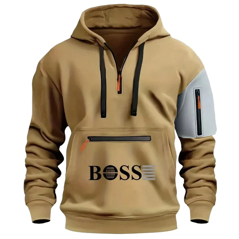 Felpa con cappuccio da uomo per sport invernali con logo personalizzato - Felpa con zip
