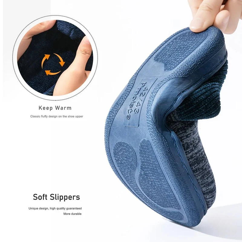 Pantofole da casa di lusso Pmoiste con memory foam per uomo - Calde e morbide pantofole invernali antiscivolo con imbottitura in TPR.