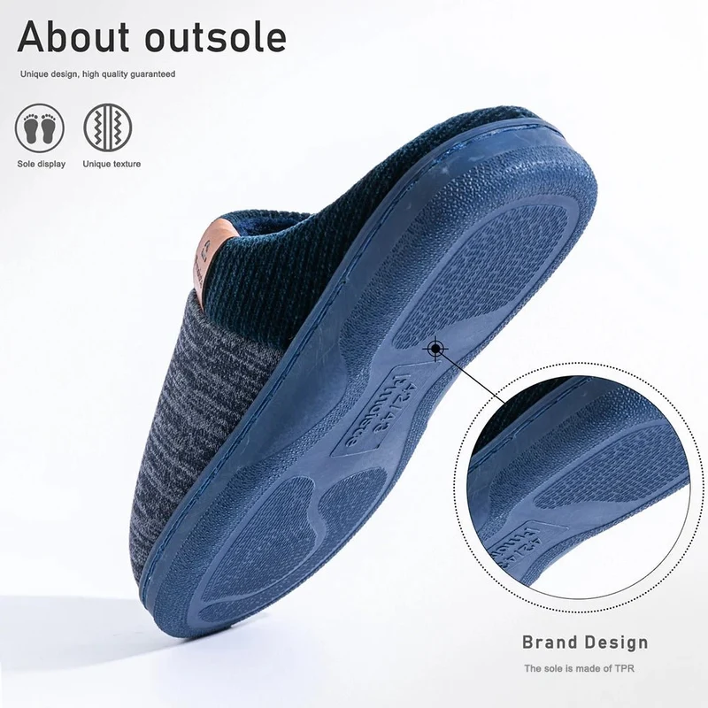 Pantofole da casa di lusso Pmoiste con memory foam per uomo - Calde e morbide pantofole invernali antiscivolo con imbottitura in TPR.
