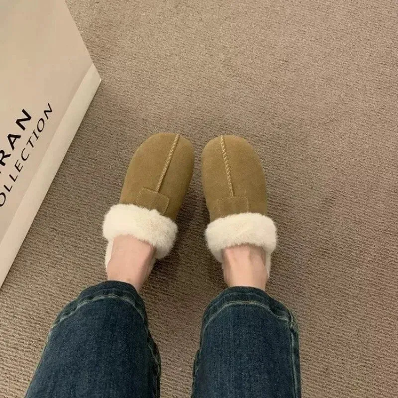 Pantofole da donna AJGS in pelle di pecora australiana, lana naturale, scarpe da casa in erba