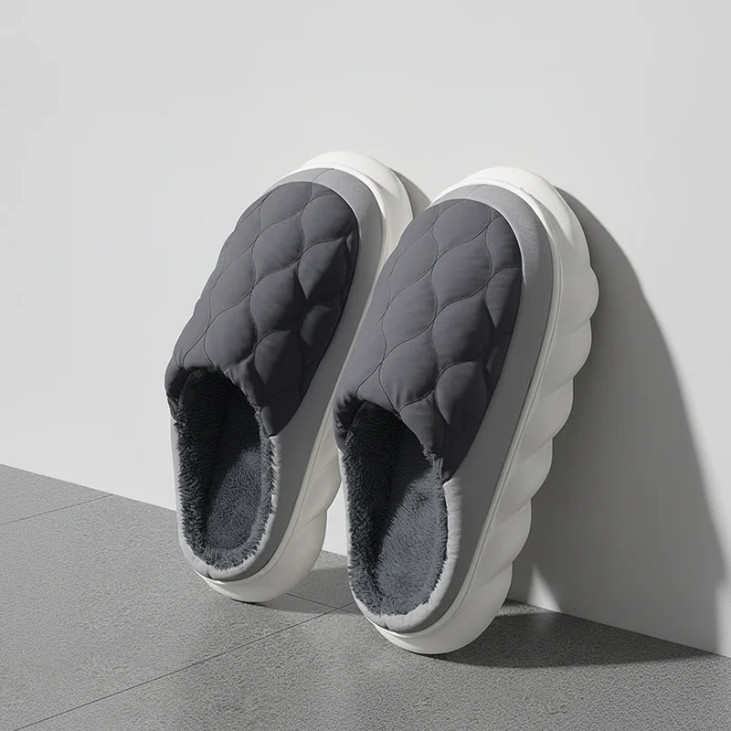 Pantofole invernali casual da uomo - Comode scarpe da casa impermeabili con morbida pelliccia