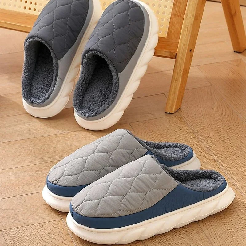 Pantofole invernali casual da uomo - Comode scarpe da casa impermeabili con morbida pelliccia