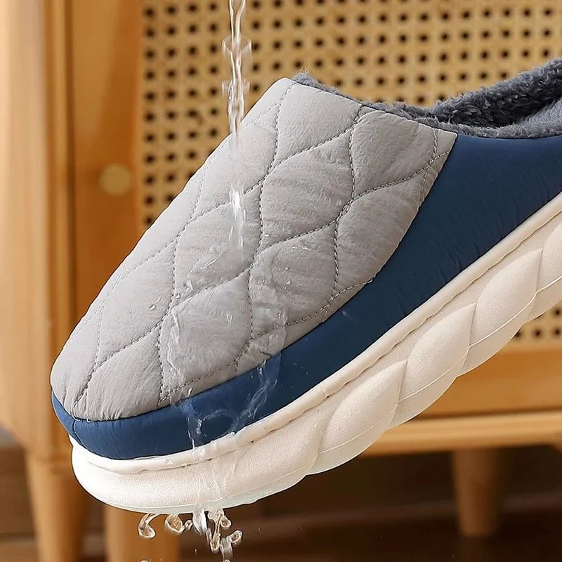 Pantofole invernali casual da uomo - Comode scarpe da casa impermeabili con morbida pelliccia