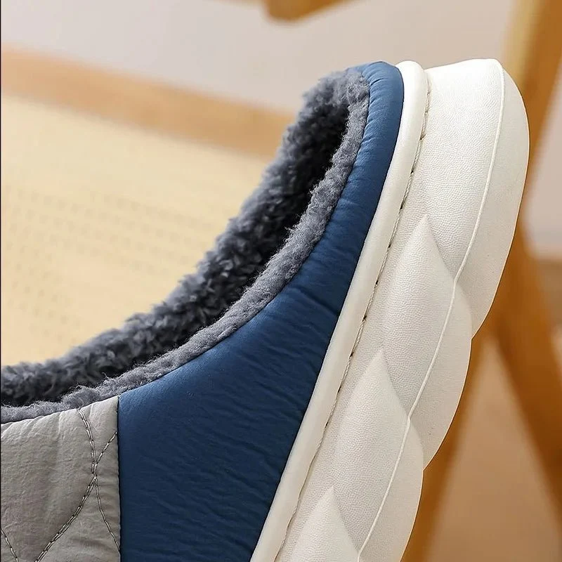 Pantofole invernali casual da uomo - Comode scarpe da casa impermeabili con morbida pelliccia