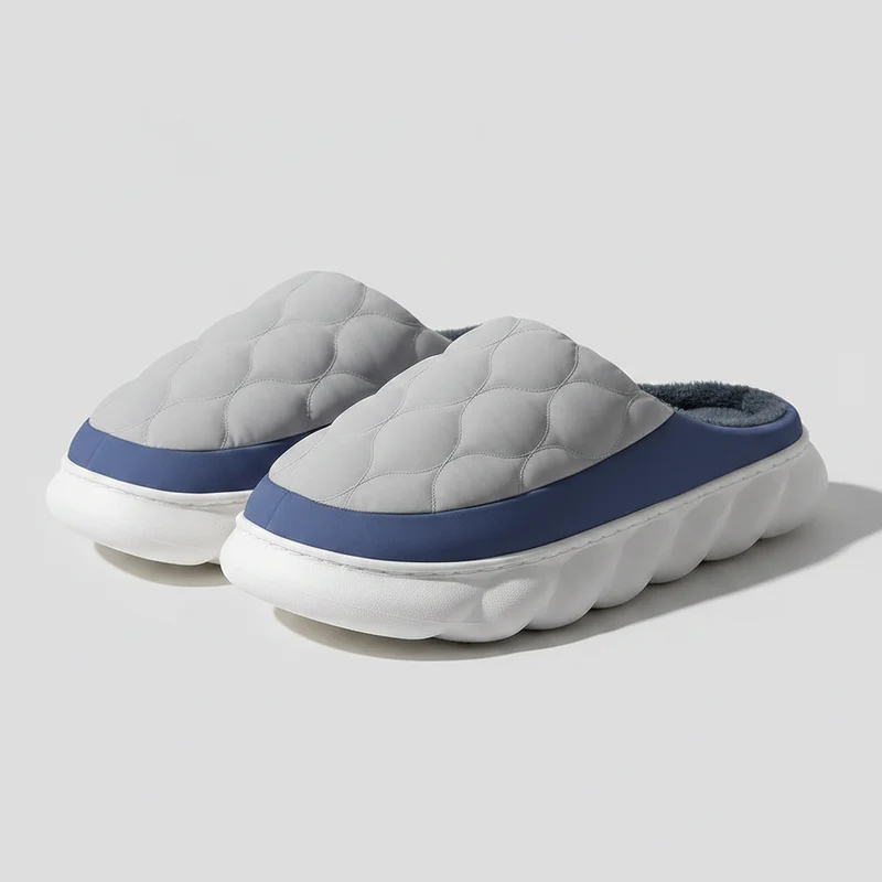 Pantofole invernali casual da uomo - Comode scarpe da casa impermeabili con morbida pelliccia