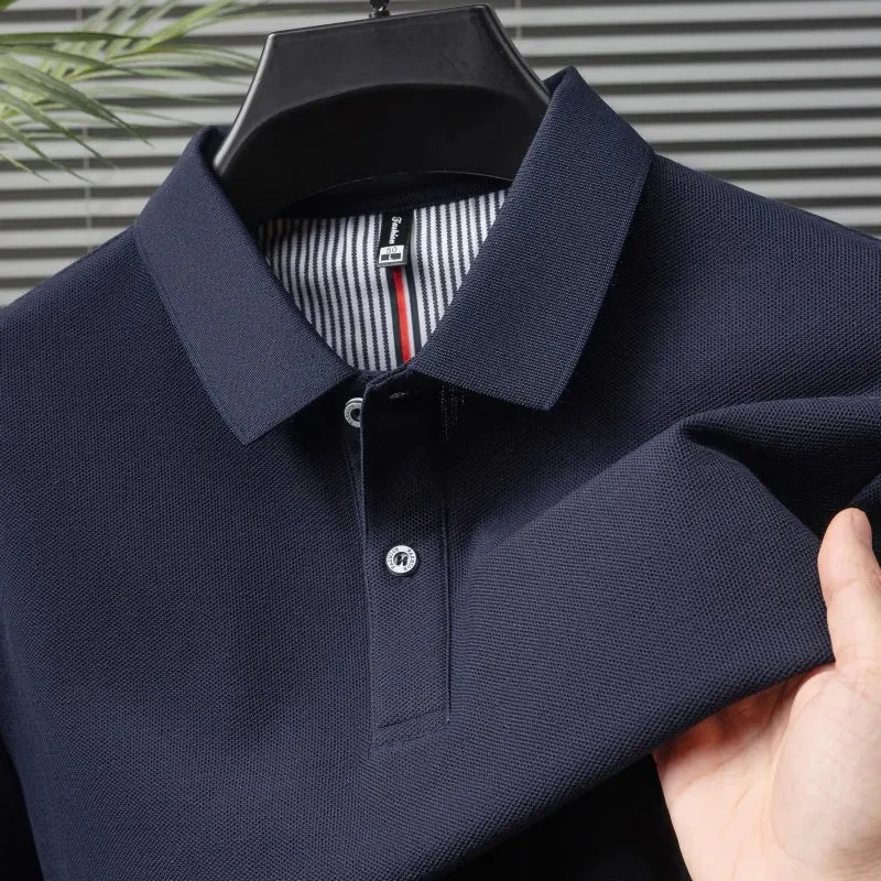 Polo da uomo di alta qualità per l'estate - T-shirt a righe tinta unita
