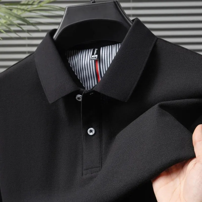 Polo da uomo di alta qualità per l'estate - T-shirt a righe tinta unita