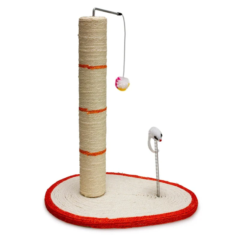 Rascador poste con rata y bola - 30 x 40 x 46 cm