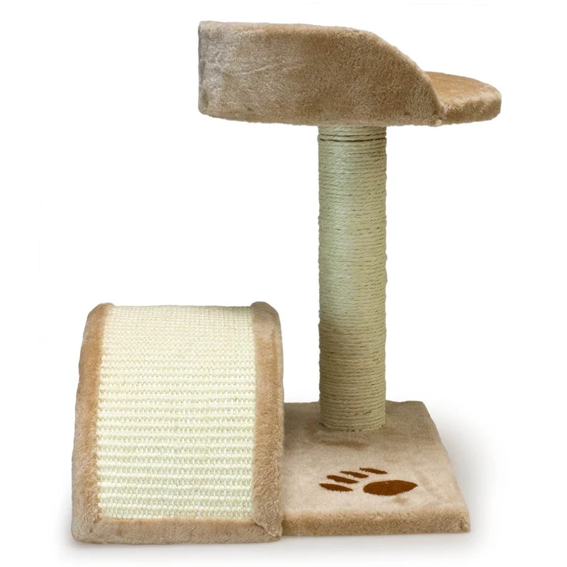 Rascador con poste y arco beige. Altura 50 cm