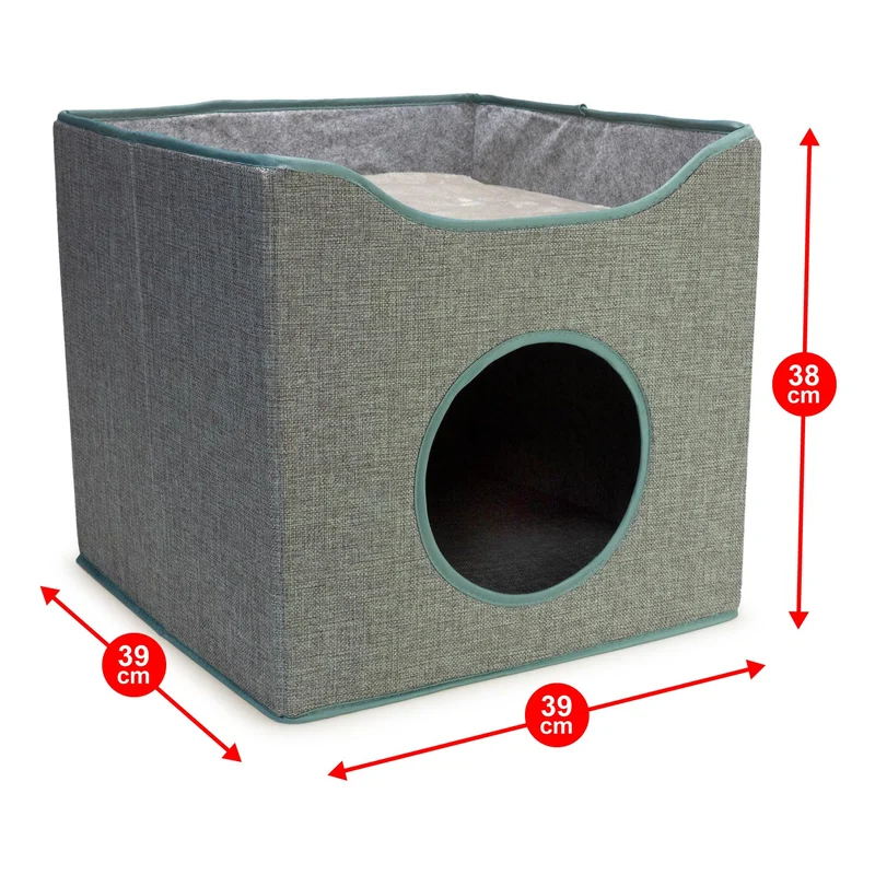 Cueva con rascador "Yakson" - 39 x 39 x 38 cm