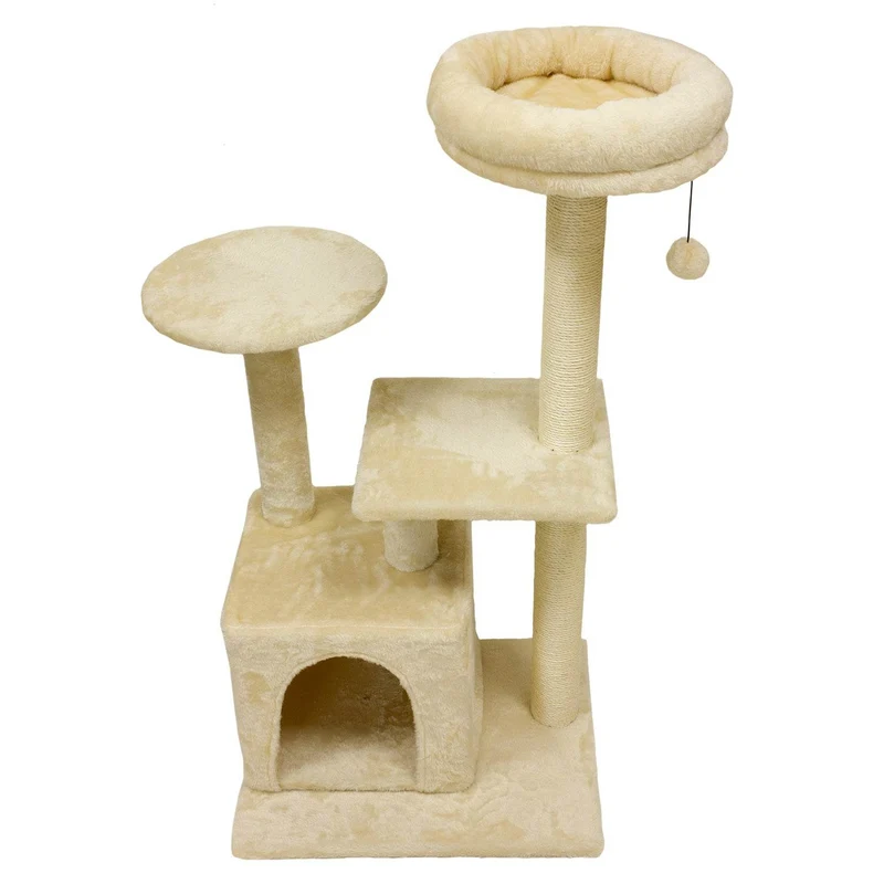 Árbol - Rascador con cama extraíble “Nude” - 49 x 40 x 97 cm