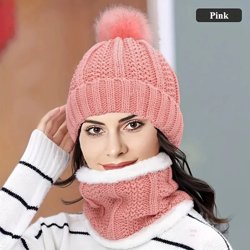 Rimani al caldo e alla moda con il nostro set di cappello invernale in maglia.