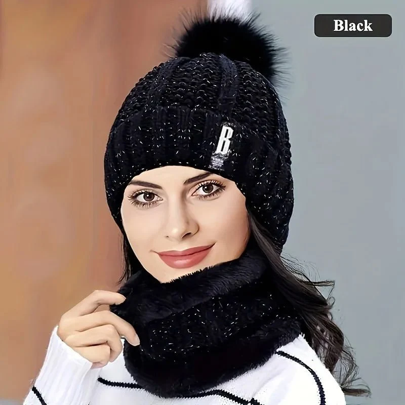 Rimani al caldo e alla moda con il nostro set di cappello invernale in maglia.