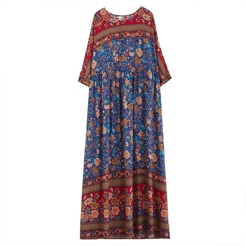 Versatile abito lungo bohémien taglie forti: eleganza senza sforzo per ogni occasione.