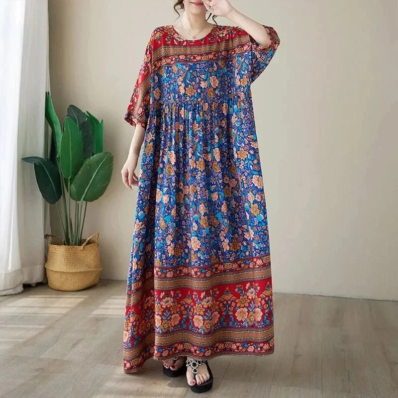 Versatile abito lungo bohémien taglie forti: eleganza senza sforzo per ogni occasione.