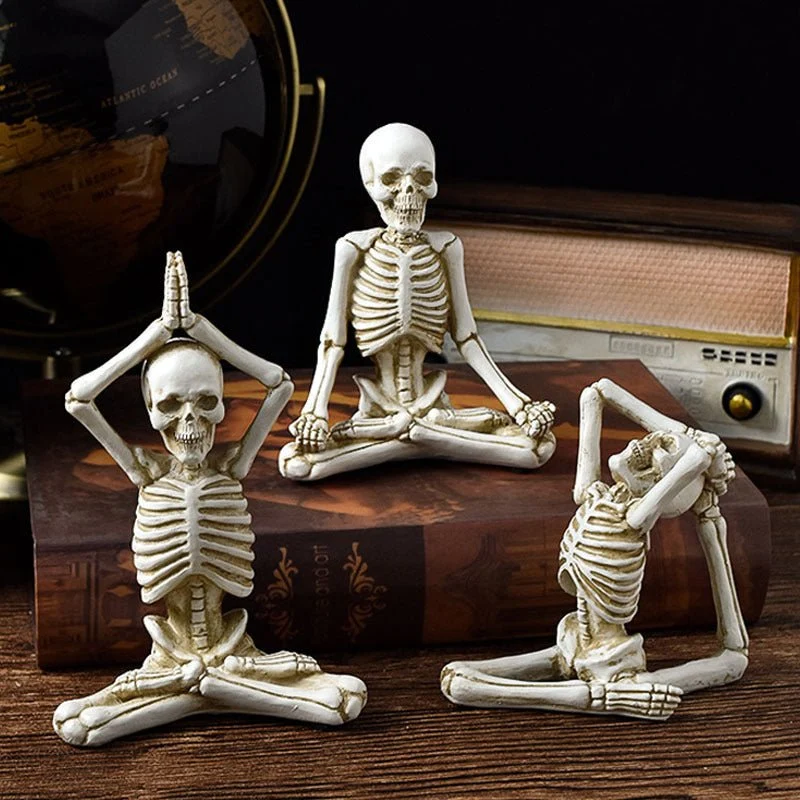 Halloweenbeeldje – Vintage hars in zwart of wit voor vensterbank en hal