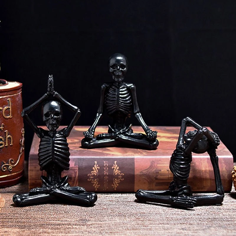 Halloweenbeeldje – Vintage hars in zwart of wit voor vensterbank en hal