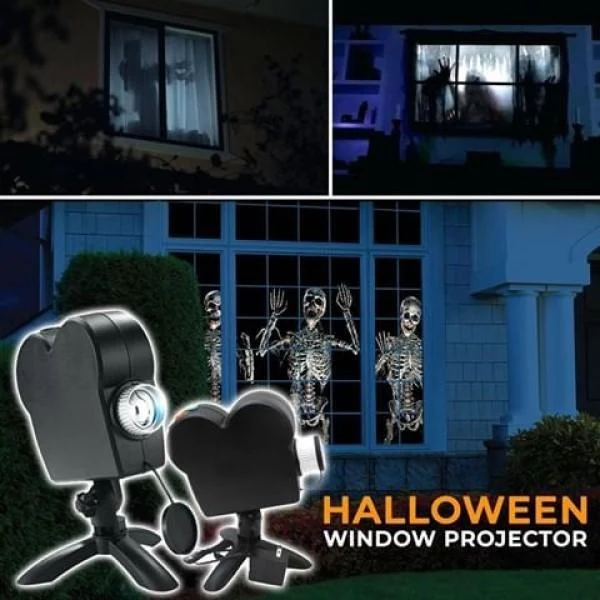 Halloweenprojector – Tien projectievideo's met statief en audio-aansluiting